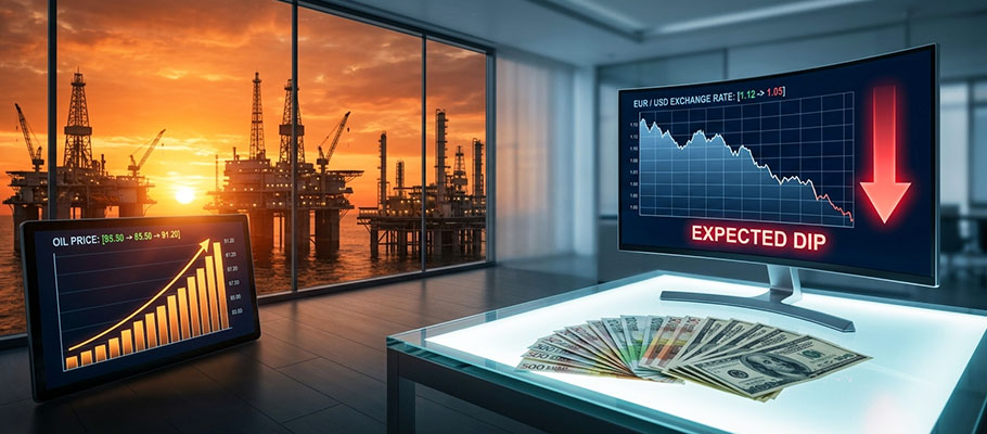 Euro-Dollar Rate Expected to Dip on Oil Price Rises