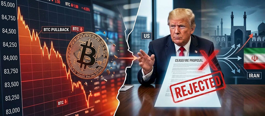 Bitcoin Extends Pullback as Trump Rejects Iran Ceasefire Proposal