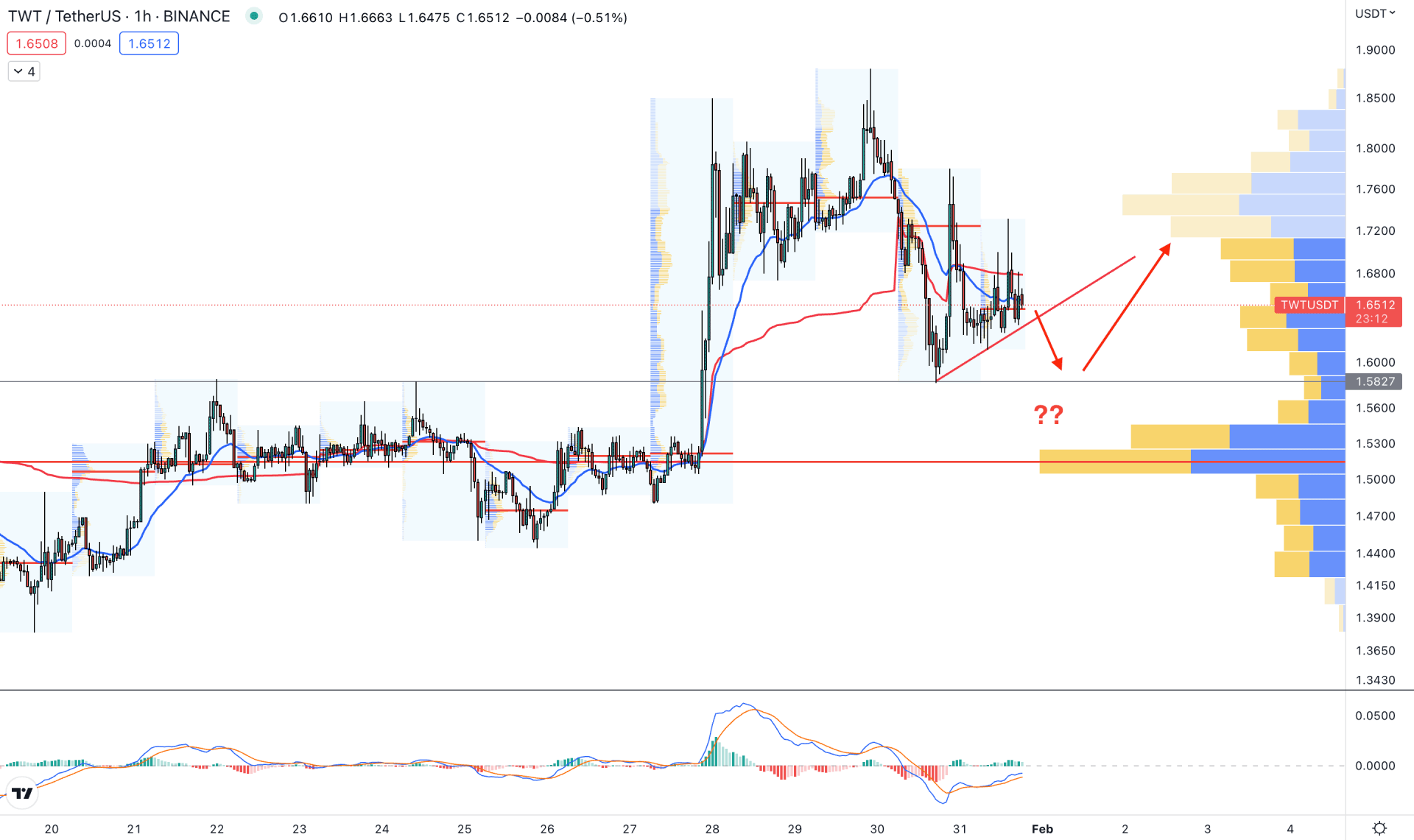 Trust Wallet (TWT) H1 Technical Analysis 31st January 2023