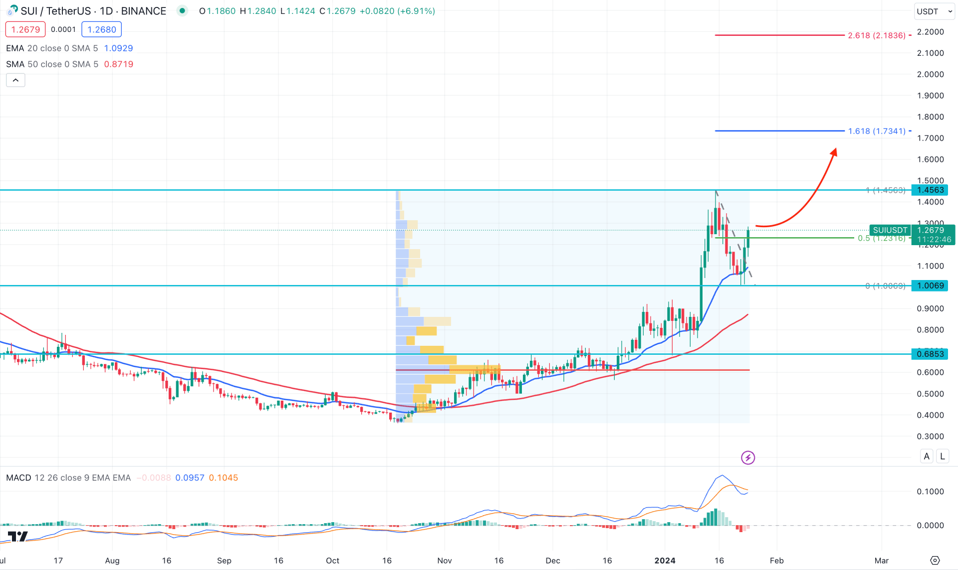 SUI Token (SUI) Daily Chart Technical Analysis 24th January 2024